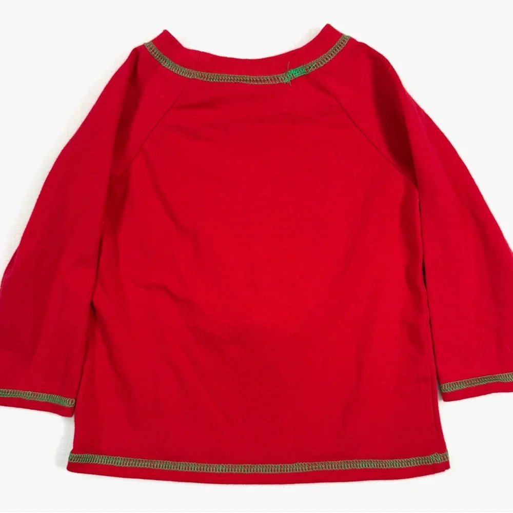 MATT'S SCOOTER Red Long Sleeve Reindeer Applique Bow Tie Holiday‎ T-Shirt 6-9M